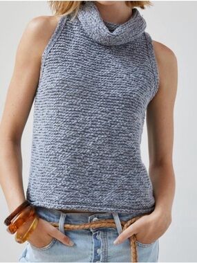 Anthro Pilcro Gem Sleeveless Cowl Turtleneck Sweater